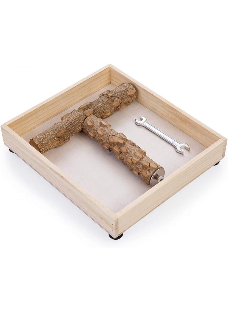 مجثم طيور مكتبي، مجثم محمول على شكل حرف T، حامل لعب للببغاء، مجثم، وإطار لياقة بدنية، مناسب للببغاوات الصغيرة والمتوسطة الحجم (مجثم على شكل حرف T). - Image 3